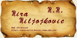 Mira Miljojković vizit kartica